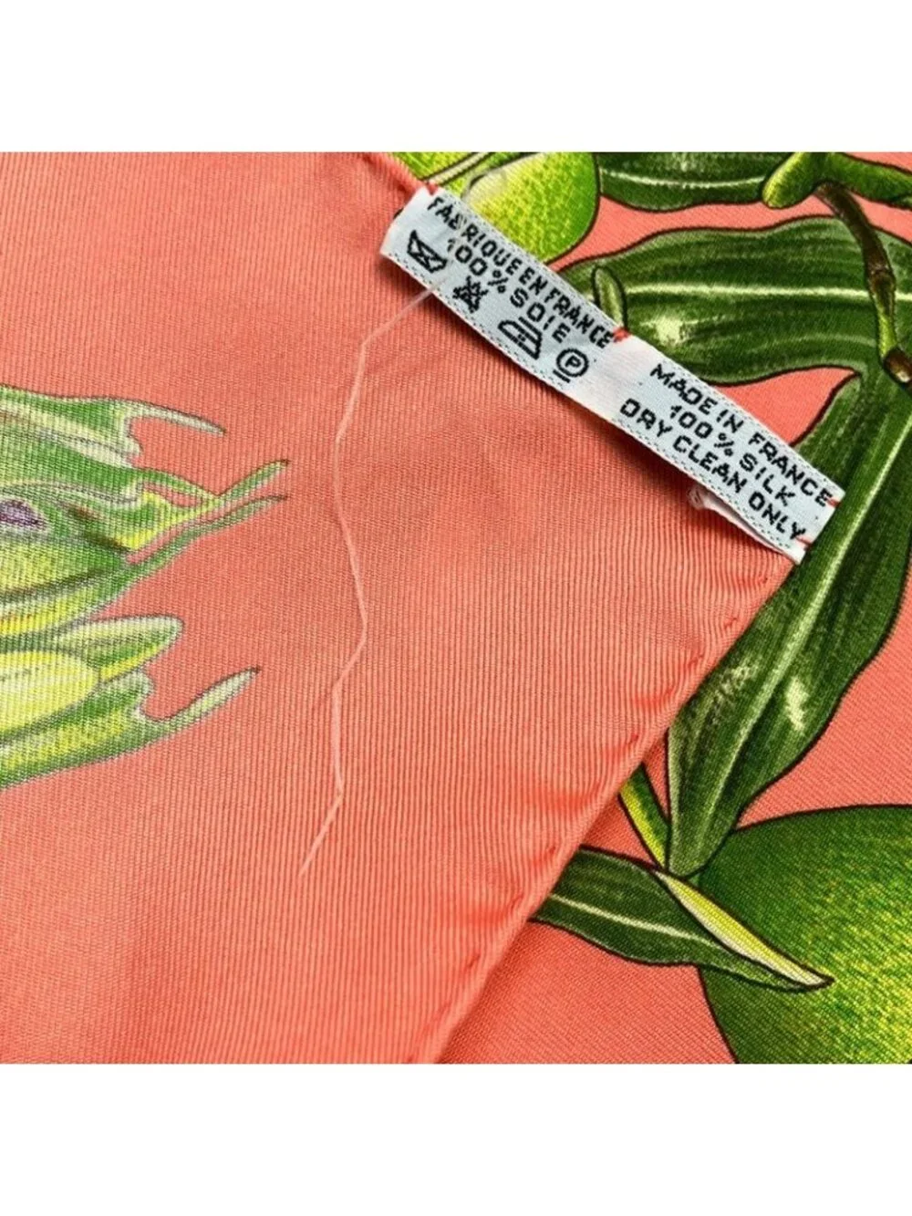 Hermes Scarf Carre 90 Pink Multi Passiflores Floral Pattern Silk - Picture 6 of 6